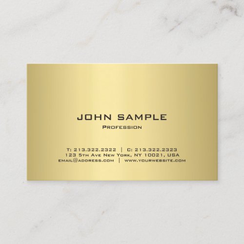 Modern Template Elegant Gold Look Professional Business Card