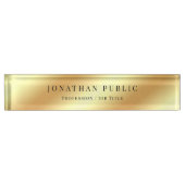 Modern Template Elegant Gold Look Professional Desk Name Plate | Zazzle