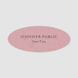 Modern Template Elegant Rose Gold Glitter Name Tag
