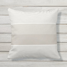 Modern Template Elegant Trendy Beige White Striped Outdoor Pillow