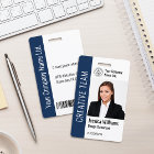 Modern Template Employee Photo Logo Name Blue