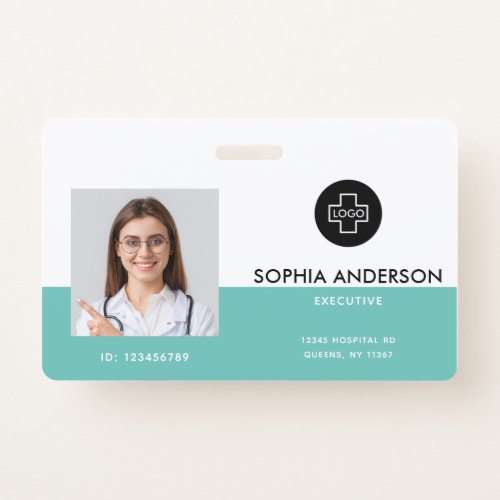 Modern Template Employee Photo Logo Name Nurse ID  Badge