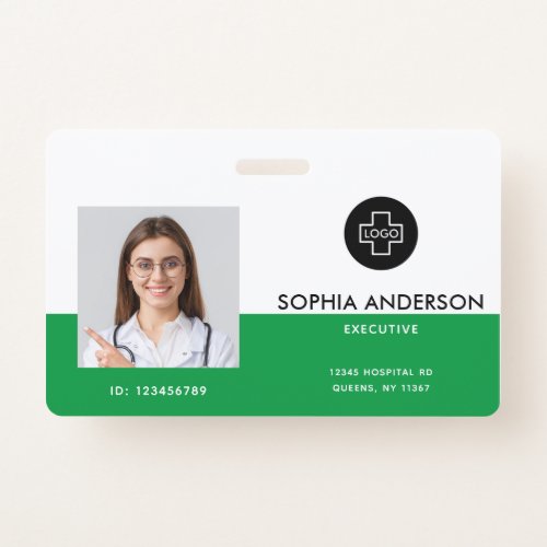 Modern Template Employee Photo Logo Name Nurse ID  Badge