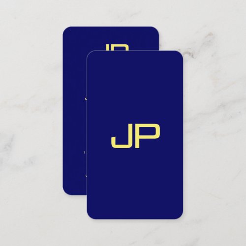 Modern Template Faux Gold Font Navy Blue Rounded Business Card