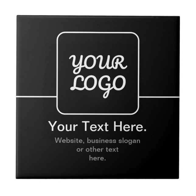 Modern Template for Your Logo | Black & White Ceramic Tile (Front)