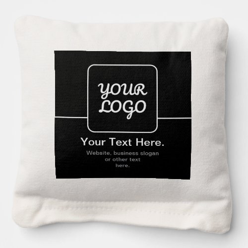 Modern Template for Your Logo | Black & White Cornhole Bags