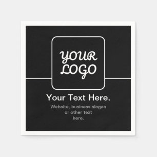 Modern Template for Your Logo Black & White Napkins