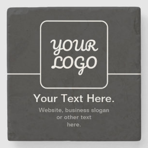 Modern Template for Your Logo Black & White Stone Coaster