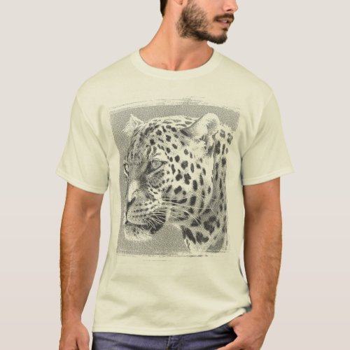 Modern Template Leopard Head Mens Natural Color T_Shirt