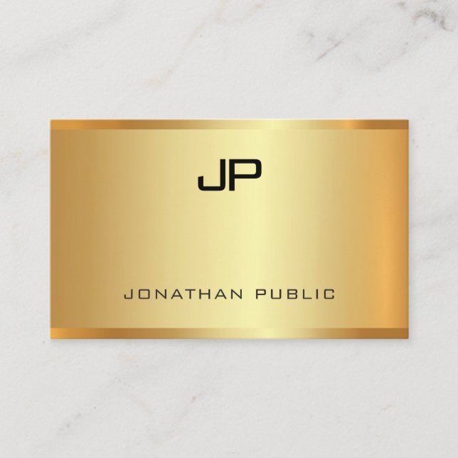 Modern Template Luxury Elegant Glamour Gold Look Business Card (Front)