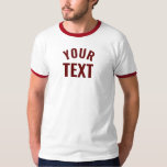 Modern Template Men's Basic Ringer White Red T-Shirt<br><div class="desc">Add Your Text Name Here Modern Elegant Template Mens Basic Ringer White Red T-Shirt.</div>