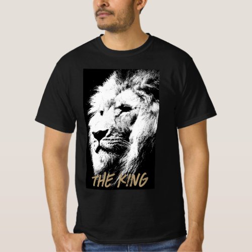 Modern Template Mens Black T Shirts Lion Face