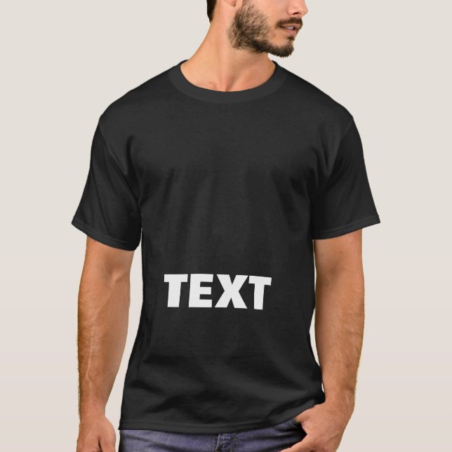 Modern Template Mens Large Big Font Text Black T-Shirt (Front)