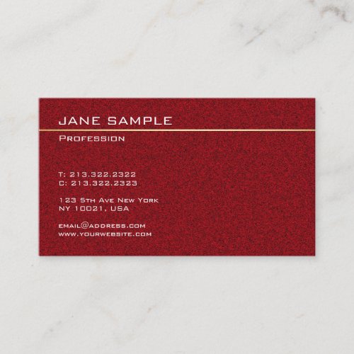 Modern Template Minimalist Elegant Dark Red Color Business Card