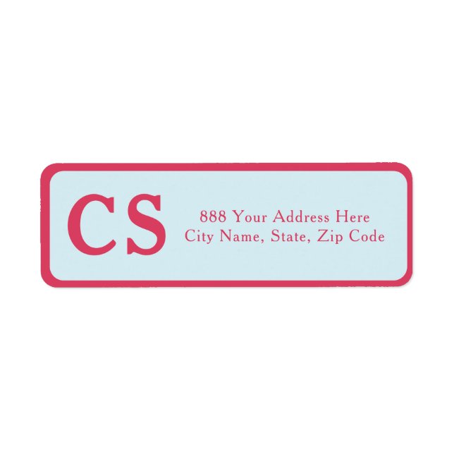 Modern Template Pink-Red & Light Blue Address Label (Front)