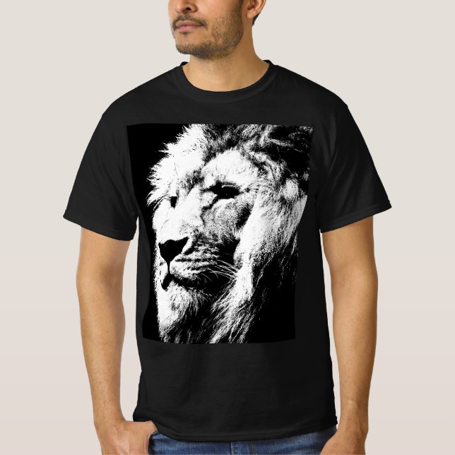 Modern Template Pop Art Lion Face Elegant Men's T-Shirt (Front)