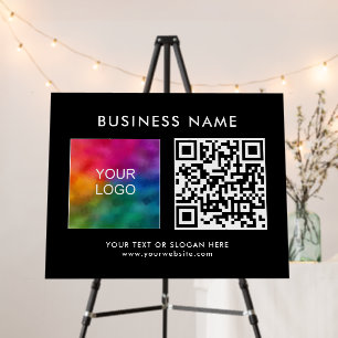 Modern Template QR Code Business Logo Black Best Foam Board