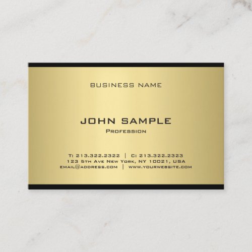 Modern Template Stylish Gold Look Professional Top Business Card