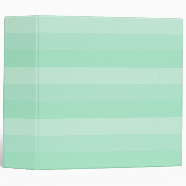 Modern Template Trendy Elegant Mint Green Striped 3 Ring Binder (Front/Spine)