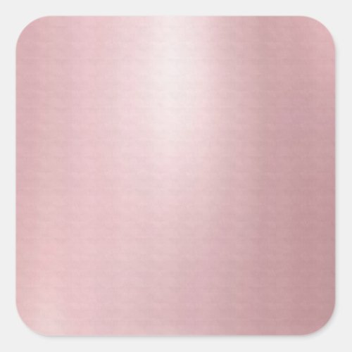 Modern Template Trendy Elegant Rose Gold Blank Square Sticker