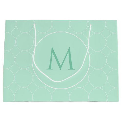 Modern Template Trendy Mint Green Color Monogram Large Gift Bag