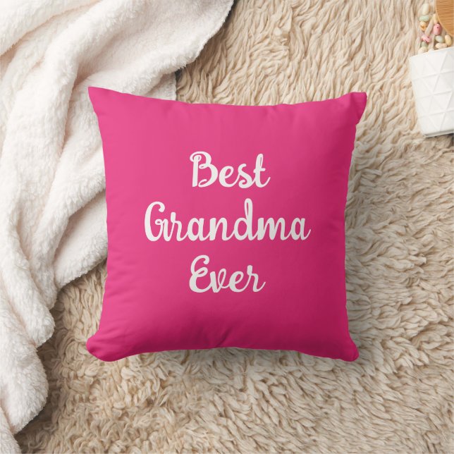 Modern Template Typography Best Grandma Ever Throw Pillow (Blanket)