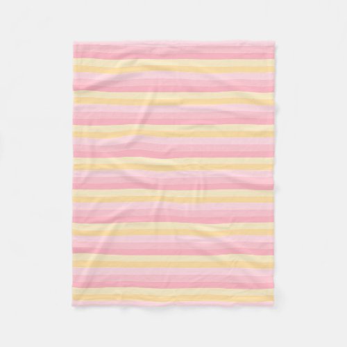 Modern Template Vanilla Yellow Pink Striped Fleece Blanket
