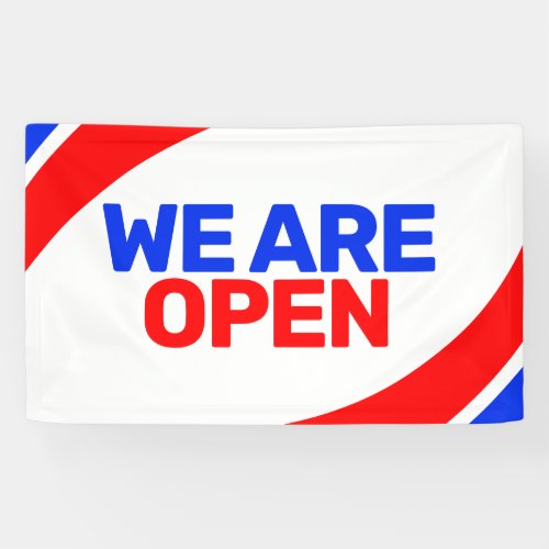modern template we are open business banner sign