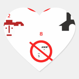 modern ten commandments heart sticker