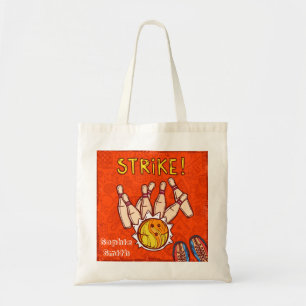 Modern ten pin bowling fun sport tote bag