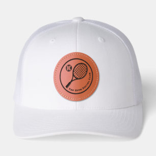 Modern Tennis Club Emblem Badge Leather Patch Hat