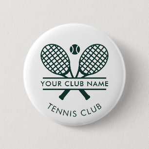 Modern Tennis Club Name Logo Green Any Color Button