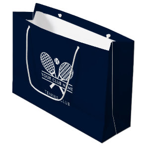 Modern Tennis Club Name Sports Team Navy Blue Swag Large Gift Bag
