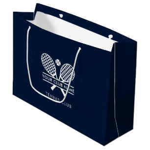 Modern Tennis Club Name Sports Team Navy Blue Swag Large Gift Bag