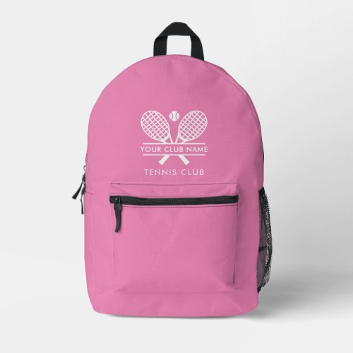 Modern Tennis Club Name Sports Team Swag Custom Printed Backpack