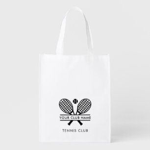 Modern Tennis Club Name Team Custom Grocery Bag
