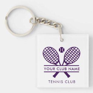 Modern Tennis Club Name Team Giveaway Swag Keychain