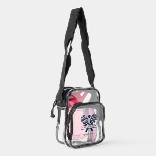 Modern Tennis Club Name Team Promotional Swag Clear Crossbody Bag