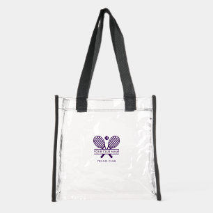 Modern Tennis Club Name Team Promotional Swag Clear Tote Bag