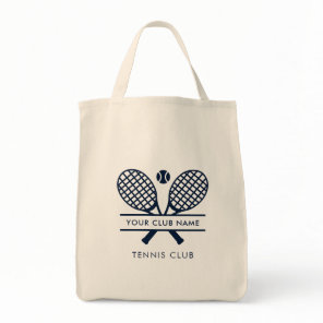 Modern Tennis Club Name Team Promotional Swag Tote Bag