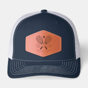 Modern Tennis Club Name Team Swag Custom Leather Patch Hat