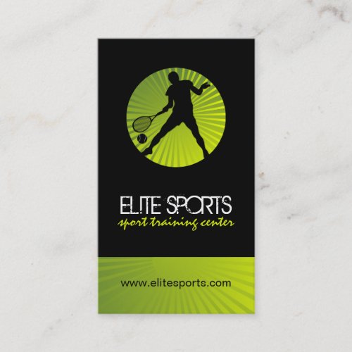 Modern Tennis Coach Business Cards