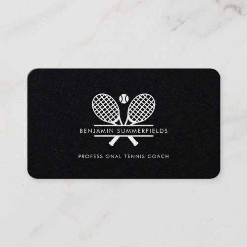 Modern Tennis Coach Minimalist Business Card