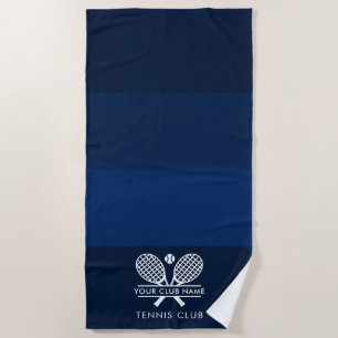 Modern Tennis Country Club Members Swag Custom Beach Towel