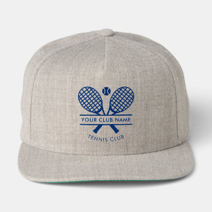 Modern Tennis Country Club Name Rackets Motif Snap Back Hat