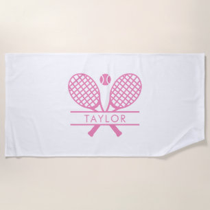 Modern Tennis Rackets Motif Sport Any Color Beach Towel