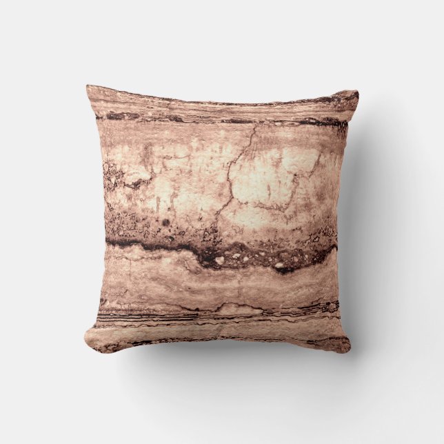 Modern terra cotta sepia burnt orange granite  throw pillow (Front)