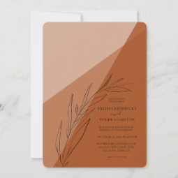 Modern Terra Cotta Wedding Invitation | Zazzle