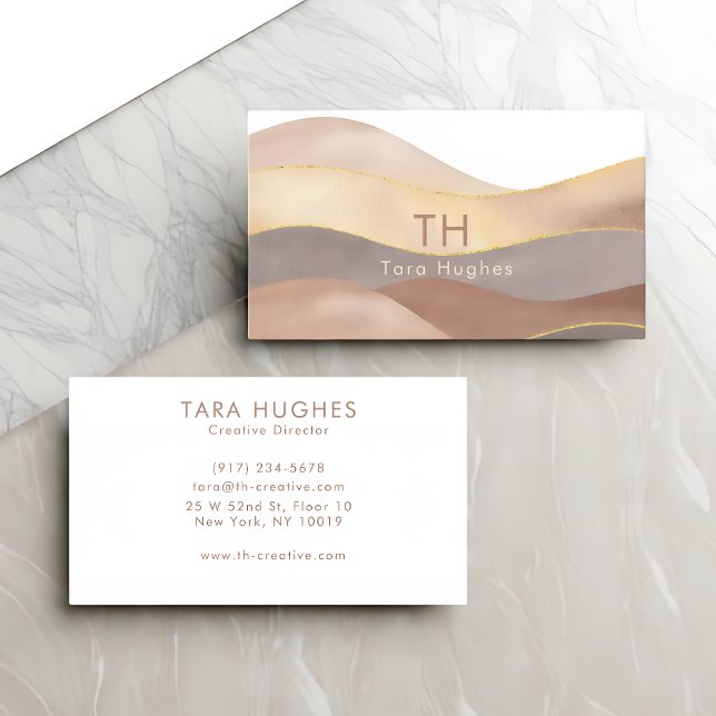 Modern Terracotta Abstract Customizable Template Business Card (Modern Terracotta Abstract)