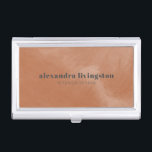 Modern Terracotta Abstract Watercolor Custom  Business Card Case<br><div class="desc">Modern Terracotta Abstract Watercolor Professional Custom Business Card Case</div>